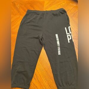 Pink Campus Crop Sweatpants